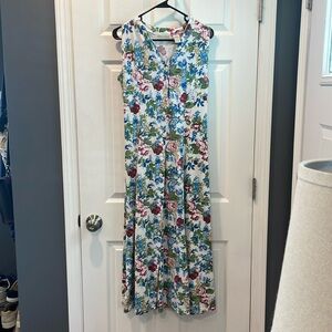 Vintage Style Button Front Floral Carolyn Taylor Dress